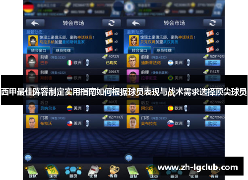 西甲最佳阵容制定实用指南如何根据球员表现与战术需求选择顶尖球员
