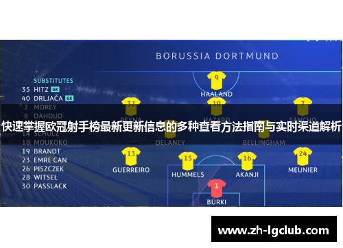 快速掌握欧冠射手榜最新更新信息的多种查看方法指南与实时渠道解析